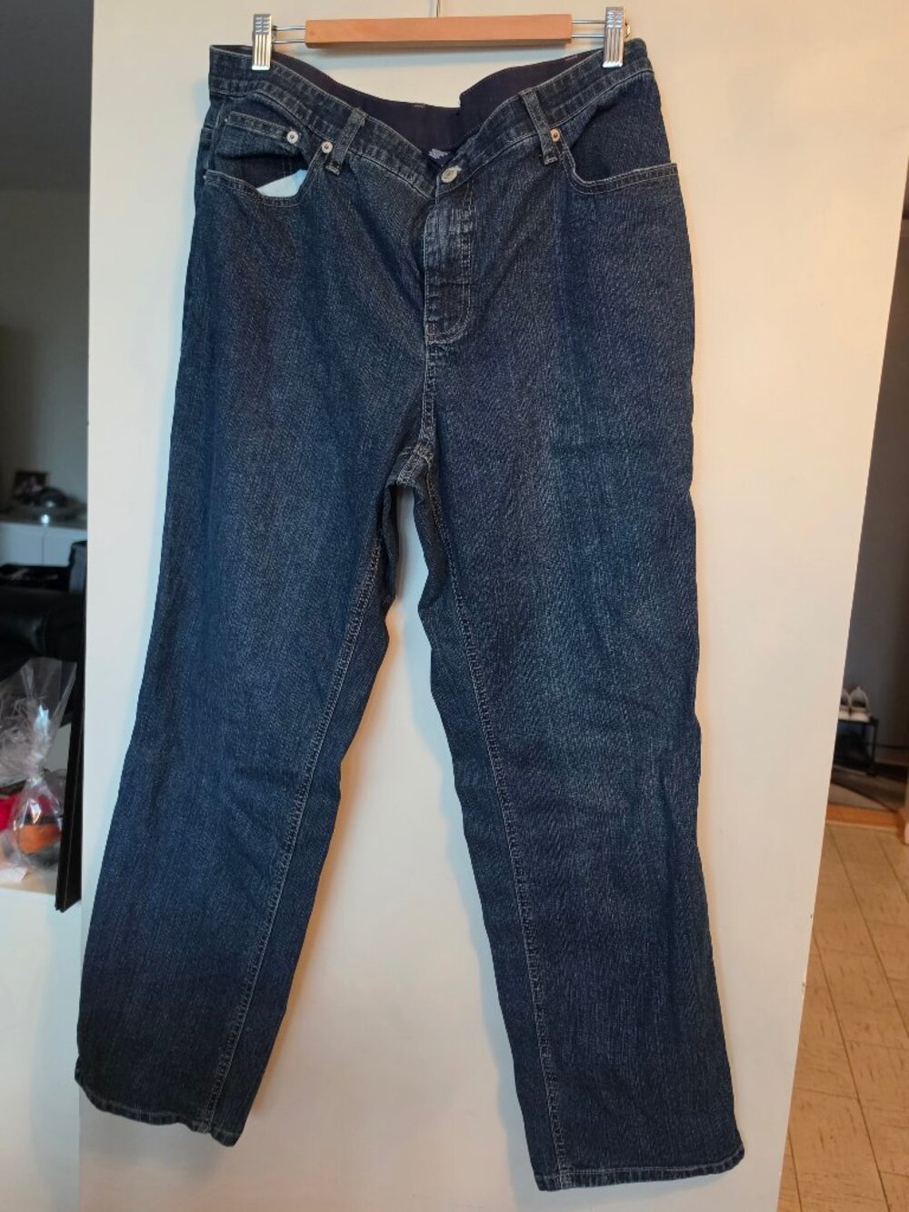 Classic Dark Wash Full Panel Straight Leg Jeans Size 16W